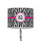Zebra Print 8" Drum Lampshade - ON STAND (Poly Film)