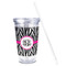 Zebra Print Acrylic Tumbler - Full Print - Front straw out