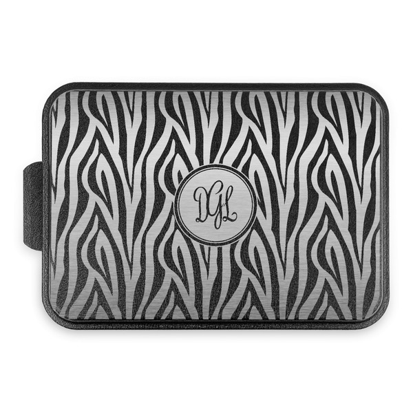 Zebra Print Aluminum Baking Pan - Black Lid - FRONT