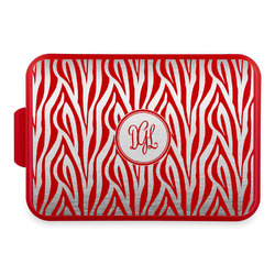 Zebra Print Aluminum Baking Pan with Red Lid (Personalized)