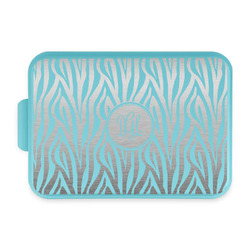 Zebra Print Aluminum Baking Pan with Teal Lid (Personalized)