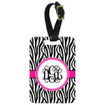 Zebra Print Metal Luggage Tag w/ Monogram
