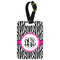 Zebra Print Metal Luggage Tag w/ Monogram