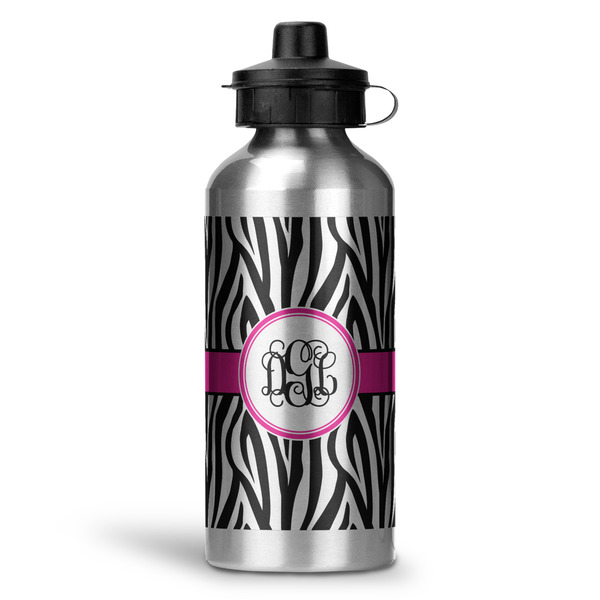 Custom Zebra Print Water Bottles - 20 oz - Aluminum (Personalized)