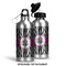 Zebra Print Aluminum Water Bottle - Alternate lid options