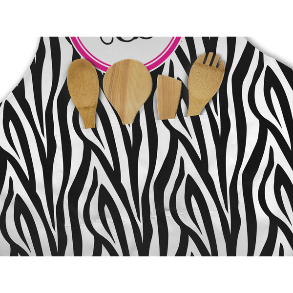 Zebra Print Apron - Pocket Detail with Props