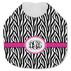 Zebra Print Jersey Knit Baby Bib w/ Monogram
