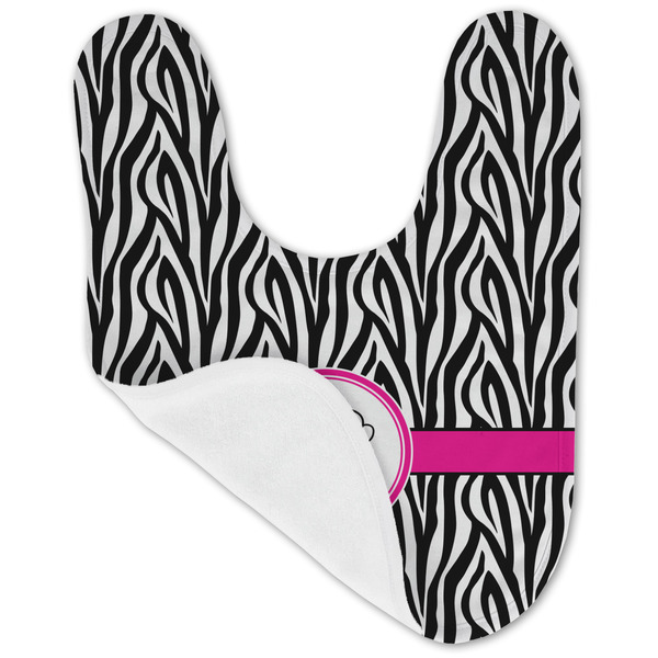 Zebra Print Baby Bib - AFT folded