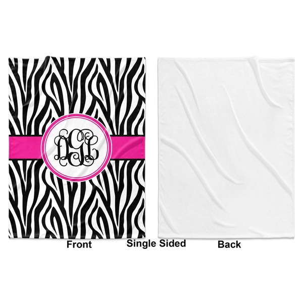 Zebra Print Baby Blanket (Single Side - Printed Front, White Back)