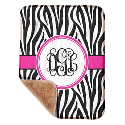 Zebra Print Sherpa Baby Blanket - 30" x 40" w/ Monograms