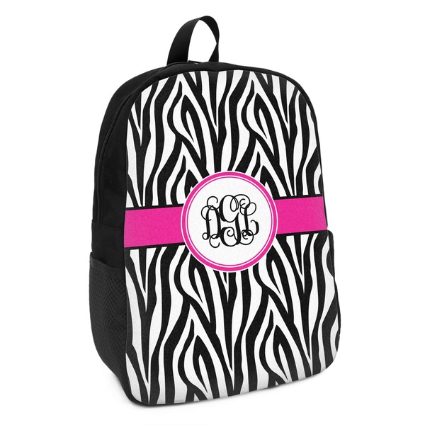 Custom Zebra Print Kids Backpack (Personalized)