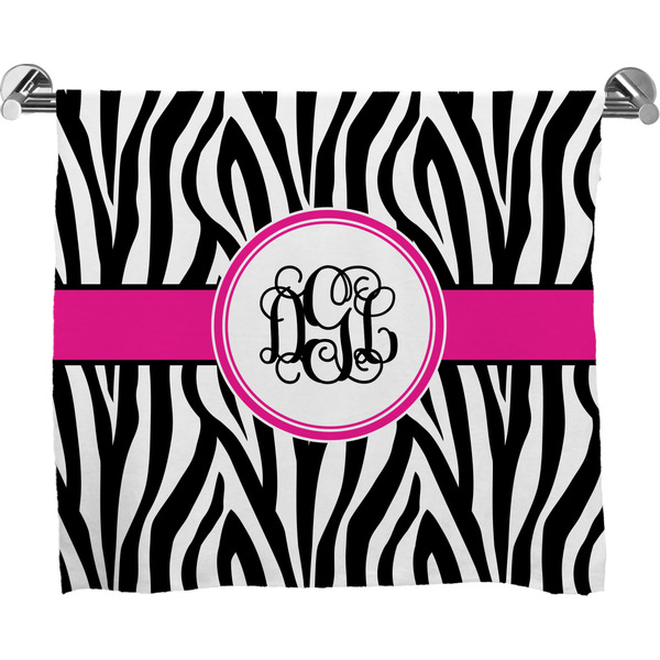 Custom Zebra Print Bath Towel (Personalized)