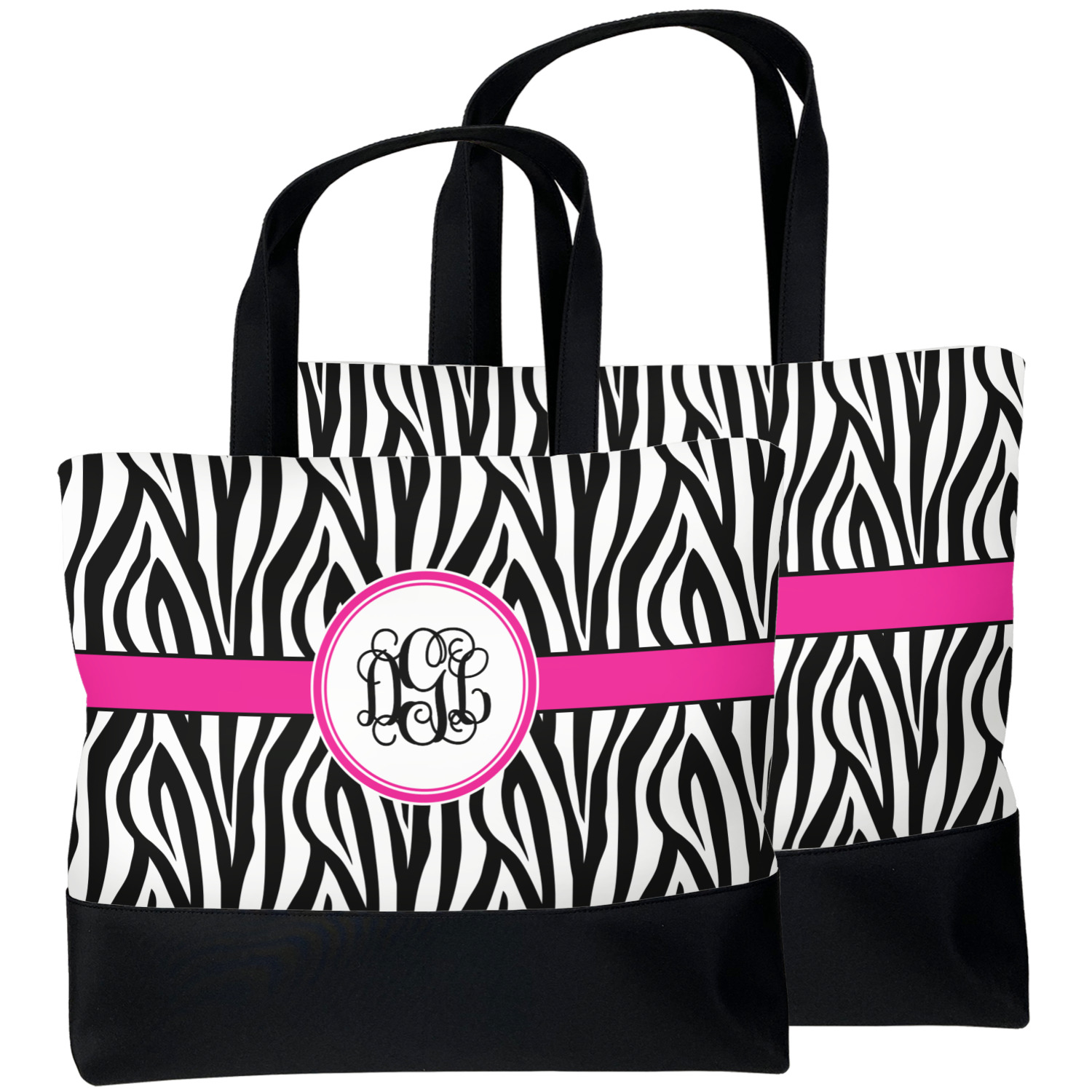 Zebra Print Beach Tote Bag (Personalized) YouCustomizeIt