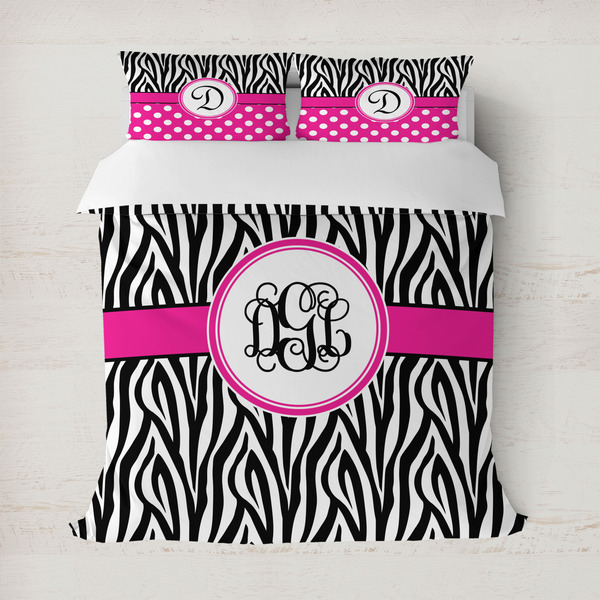 Custom Zebra Print Duvet Cover Set - Full / Queen (Personalized)