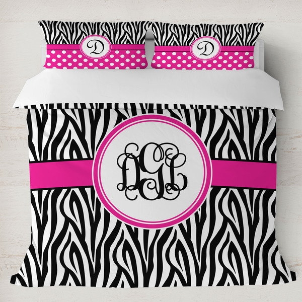 Custom Zebra Print Duvet Cover Set - King (Personalized)