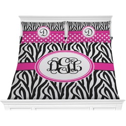 Zebra Print Comforter Set - King (Personalized)