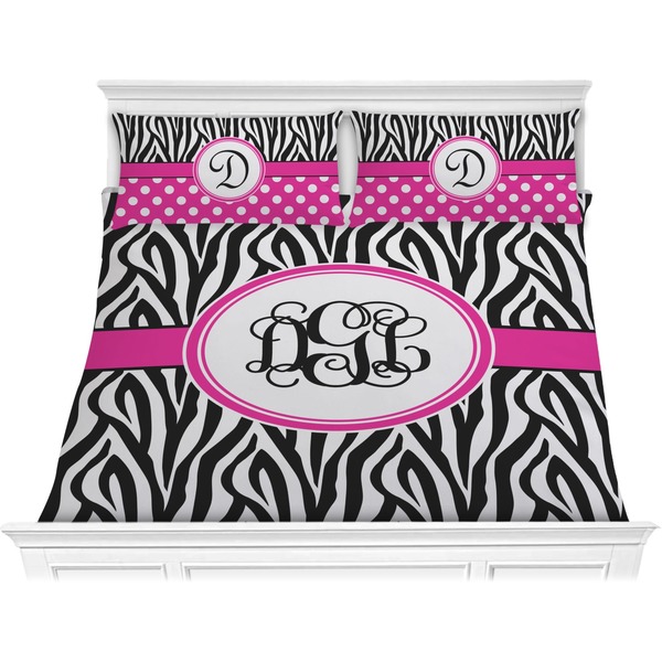 Custom Zebra Print Comforter Set - King (Personalized)