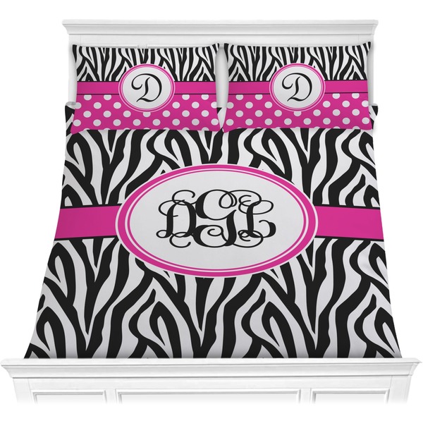 Custom Zebra Print Comforter Set - Full / Queen (Personalized)