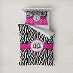 Zebra Print Duvet Cover Set - Twin (Personalized)