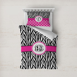 Zebra Print Duvet Cover Set - Twin (Personalized)