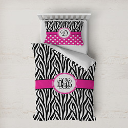 Zebra Print Duvet Cover Set - Twin XL (Personalized)