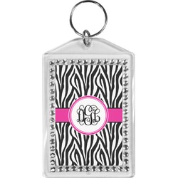 Zebra Print Bling Keychain (Personalized)