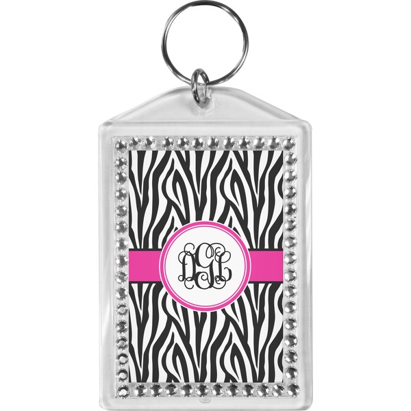 Custom Zebra Print Bling Keychain (Personalized)