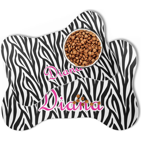 Zebra Print Bone Shaped Dog Mats - MAIN