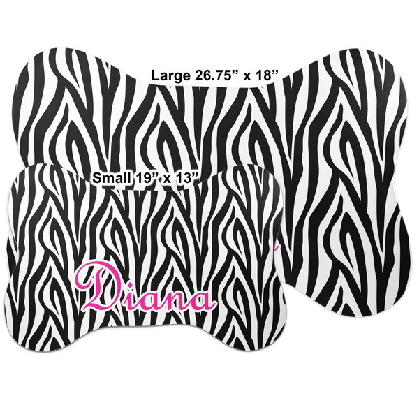 Zebra Print Bone Shaped Mat Comparison