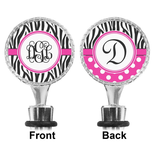 Zebra Print Bottle Stopper - Front and Back