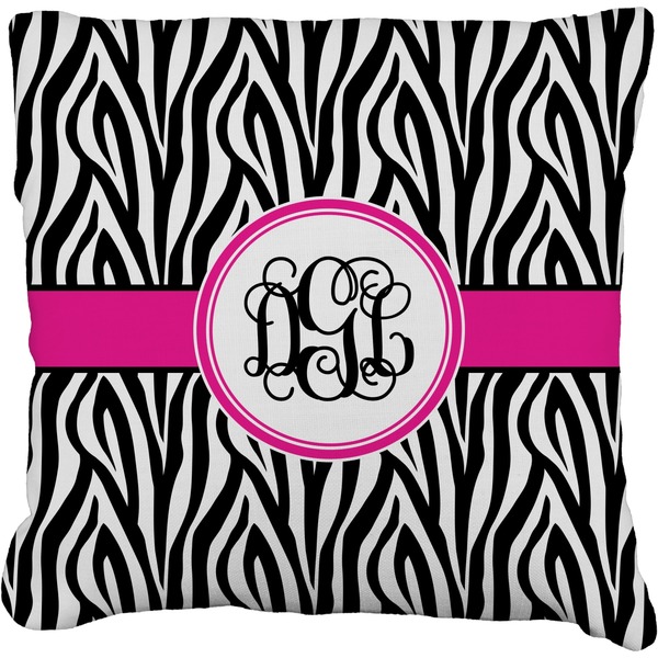 Custom Zebra Print Faux-Linen Throw Pillow 16" (Personalized)