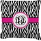 Zebra Print Faux-Linen Throw Pillow 16" (Personalized)