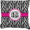 Zebra Print Faux-Linen Throw Pillow 18" (Personalized)
