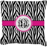 Zebra Print Faux-Linen Throw Pillow 20" (Personalized)