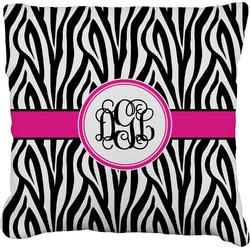 Zebra Print Faux-Linen Throw Pillow 20" (Personalized)