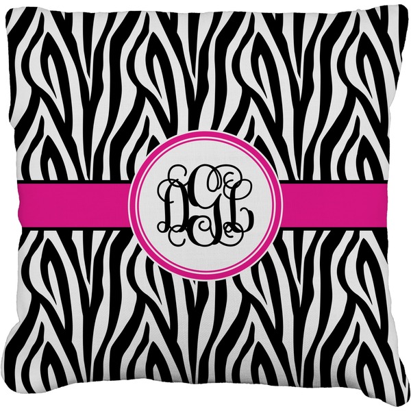 Custom Zebra Print Faux-Linen Throw Pillow 20" (Personalized)