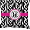 Zebra Print Faux-Linen Throw Pillow 20" (Personalized)