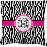 Zebra Print Faux-Linen Throw Pillow 26" (Personalized)