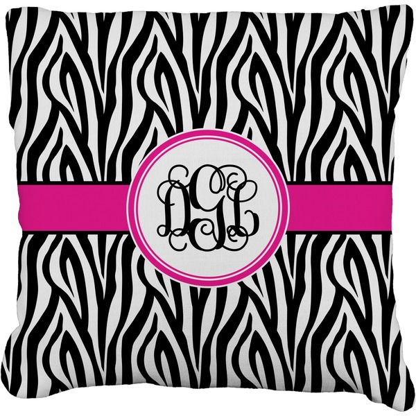 Custom Zebra Print Faux-Linen Throw Pillow 26" (Personalized)
