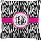 Zebra Print Burlap Pillow (Personalized)