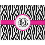 Zebra Print Woven Fabric Placemat - Twill w/ Monogram