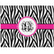 Zebra Print Woven Fabric Placemat - Twill w/ Monogram