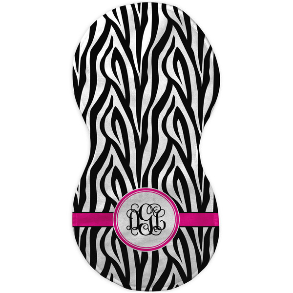 Zebra Print Burp Peanut Shaped Flat