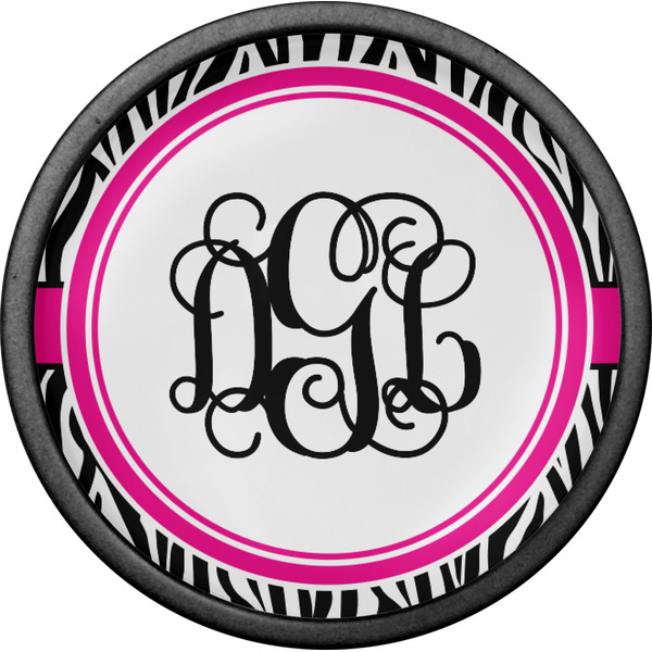 Zebra Print Cabinet Knob - Black - Front