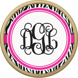 Zebra Print Cabinet Knob - Gold (Personalized)