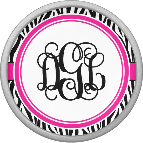 Zebra Print Cabinet Knob - Nickel - Front