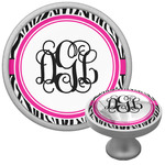 Zebra Print Cabinet Knob (Silver) (Personalized)