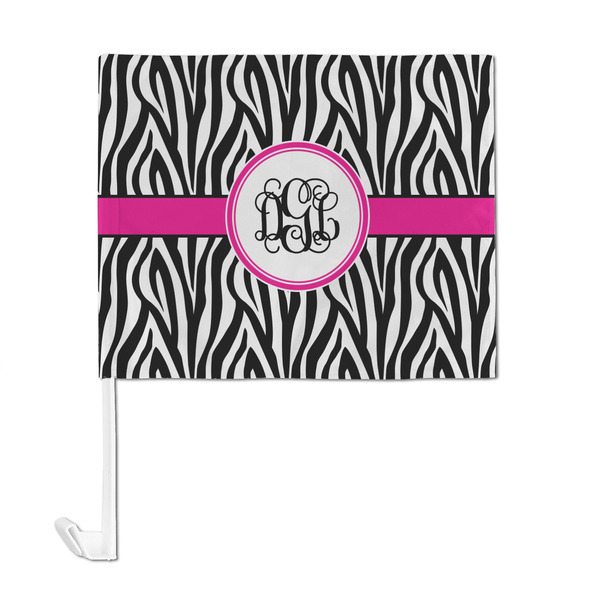 Zebra Print Car Flag - Large - FRONT