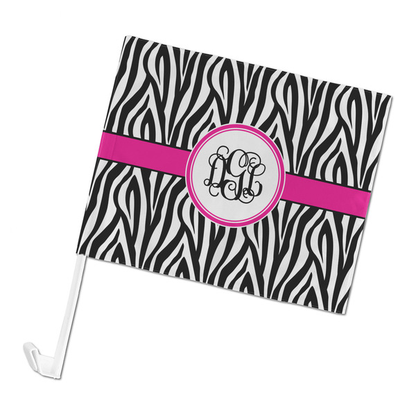Custom Zebra Print Car Flag - Large (Personalized)
