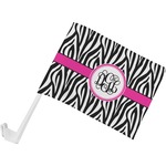 Zebra Print Car Flag - Small w/ Monogram